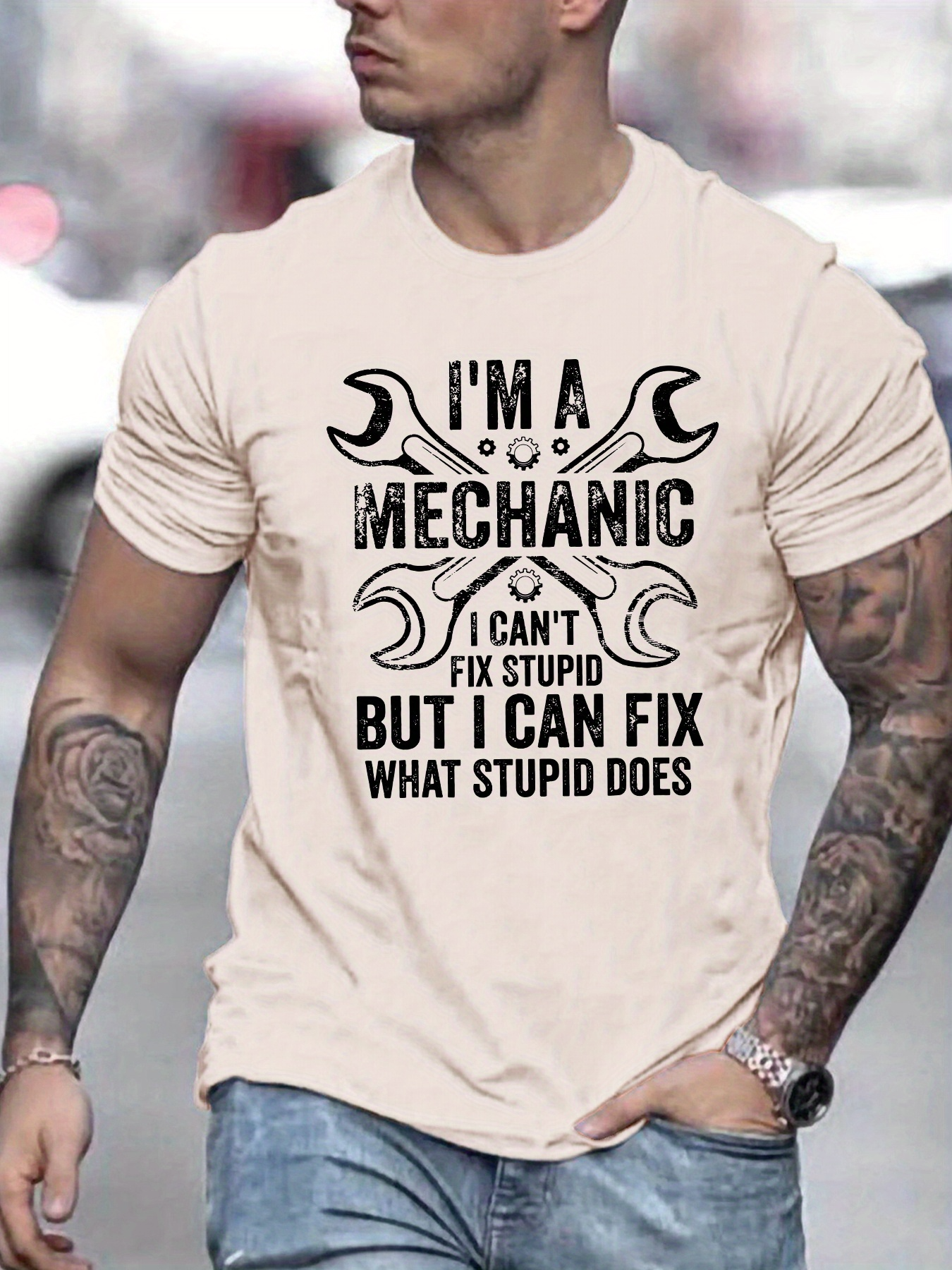 Men's Graphic T-Shirt Im A Mechanic Wrenches And Bold Statement Quote Design Mechanic