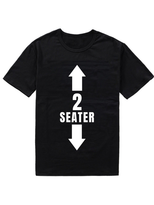 Men's Graphic T-Shirt Bold Arrows And Playful Typography With Large White Text Seater
