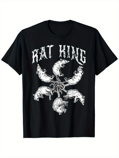 Men's Graphic T-Shirt Rat King Entwined Wild Rats In Tangled Monochrome Graphic Rats
