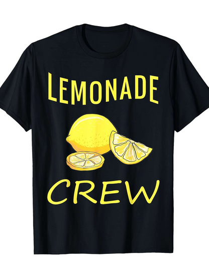 Men's Graphic T-Shirt Lemonade Crew Juicy Yellow Lemons With Bright Freshly Sliced Fruit