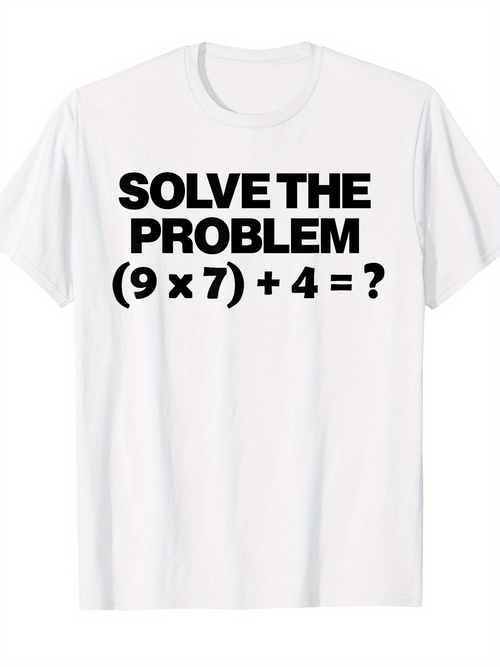 Men's Graphic T-Shirt Solve The Problem Math Puzzle With Large Bold Letters