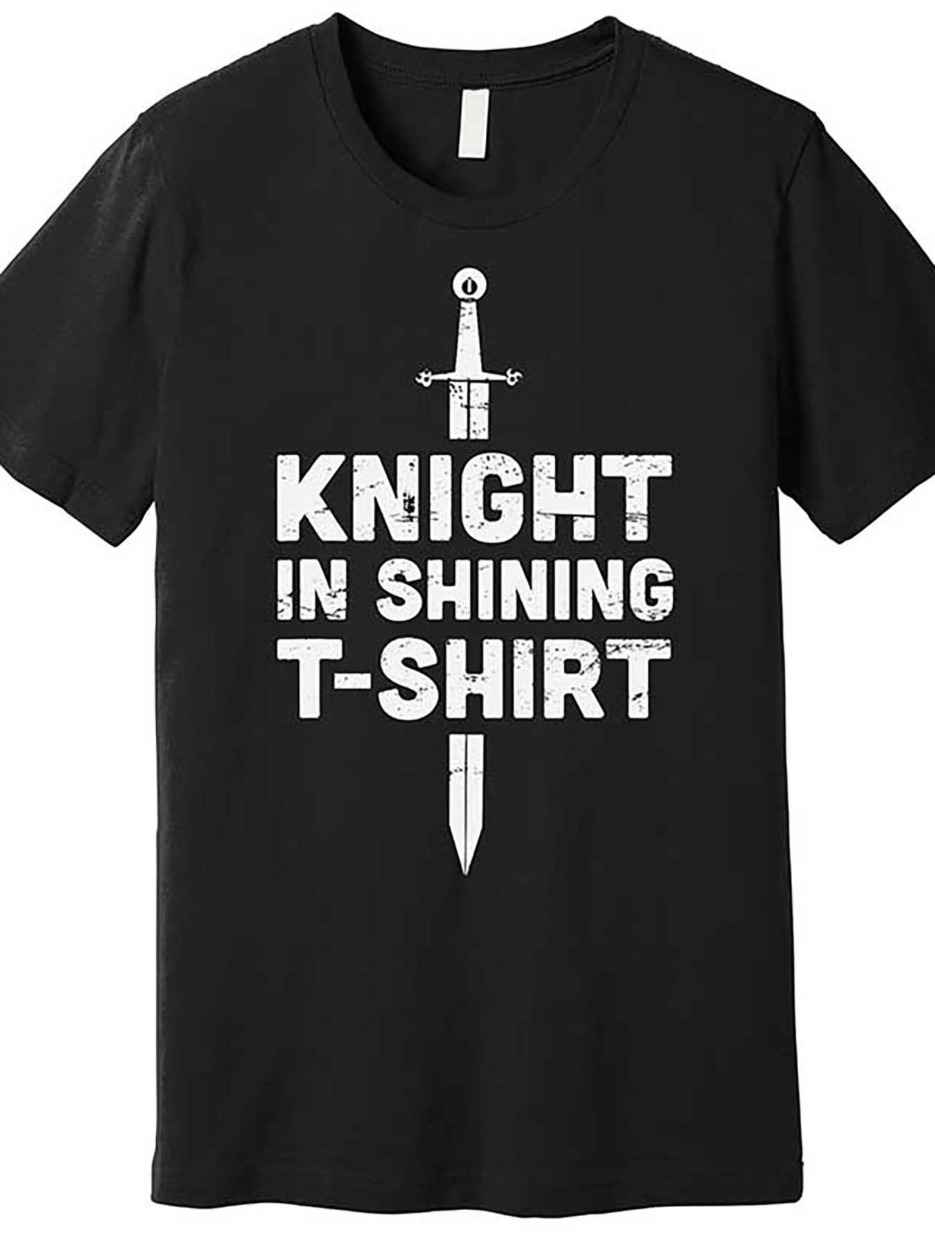 Men's Graphic T-Shirt Knight In Shining Letters With Silver Sword Graphic T Shirt