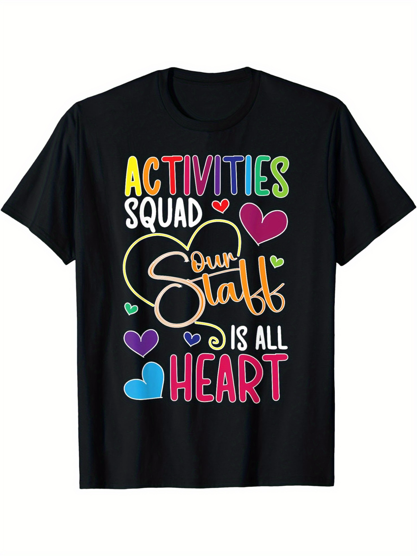 Men's Graphic T-Shirt Activities Squad Colorful Script Staff Surrounded By Playful Hearts