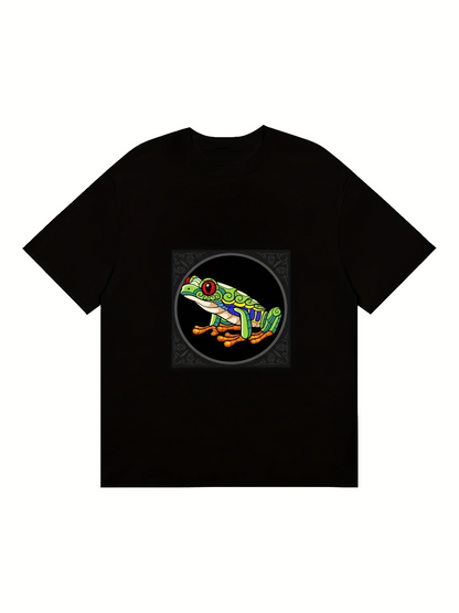 Men's Graphic T-Shirt Vivid Tropical Colors Under Neon Lights Frog