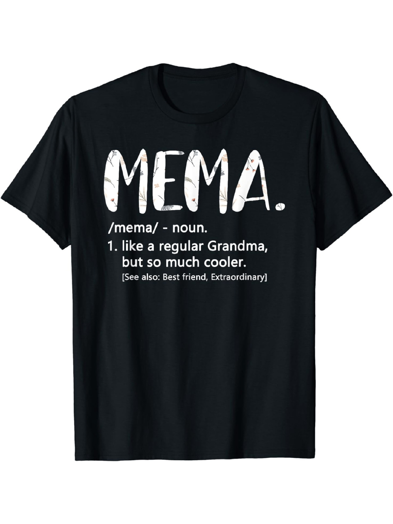 Men's Graphic T-Shirt Mema Noun Definition With Fun Playful Grandma Phrase Text