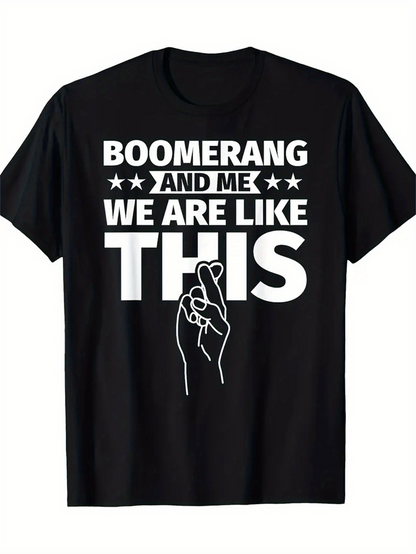 Men's Graphic T-Shirt Boomerang And Me We Are Like This With Simple Outline Hand Drawing