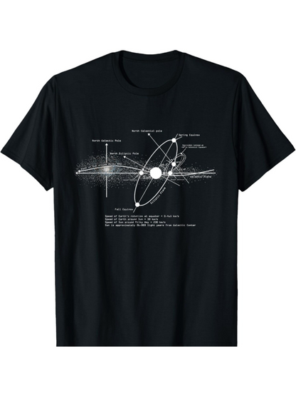 Men's Graphic T-Shirt Solar System Chart With Labeled Orbits And Scientific Markings Sun