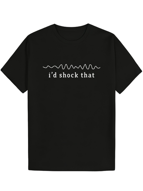 Men's Graphic T-Shirt Id Shock That With A White Wavy Line On Black Tee