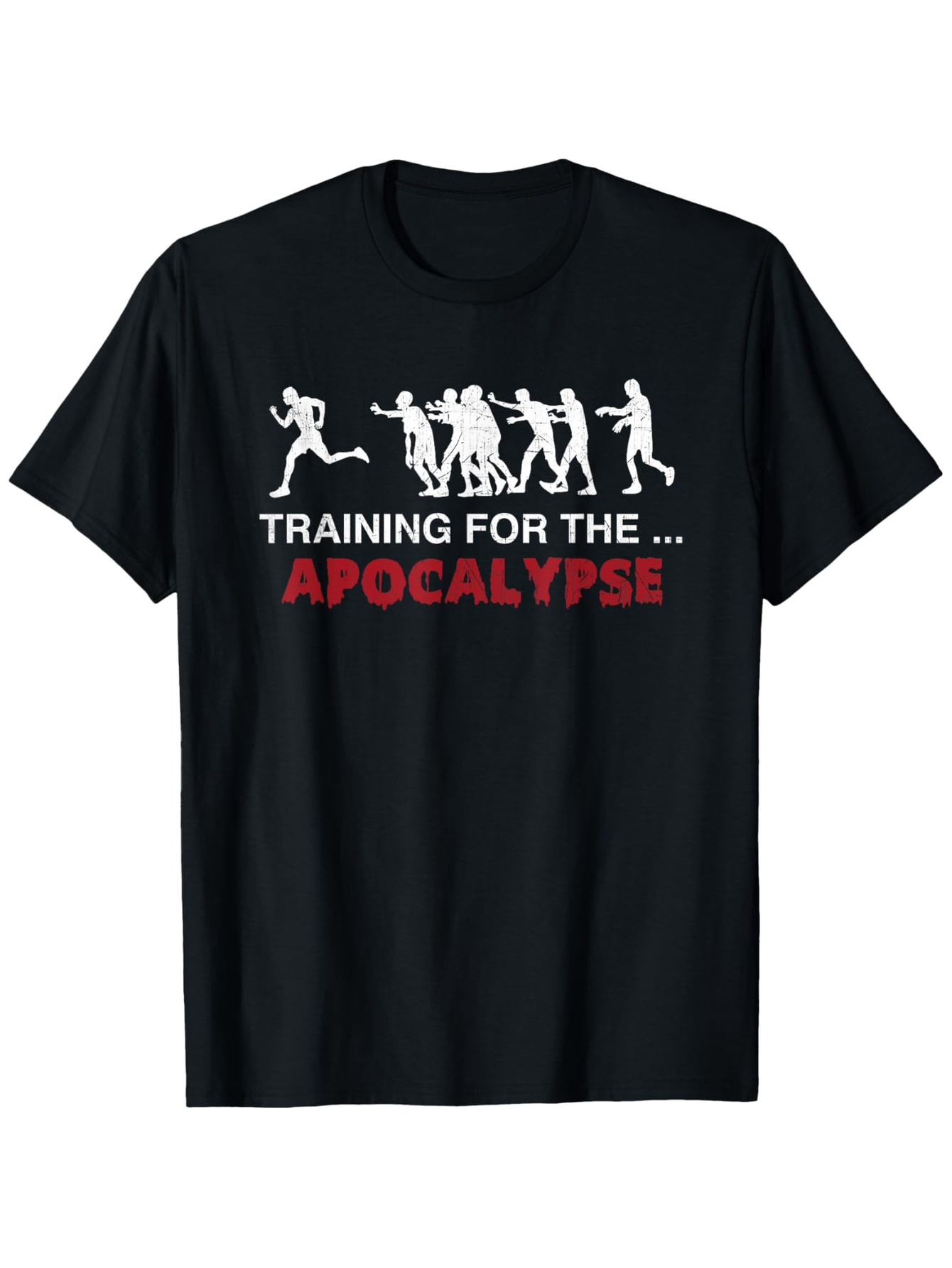 Men's Graphic T-Shirt Training For The Apocalypse Running Human Figures Evolution Silhouette