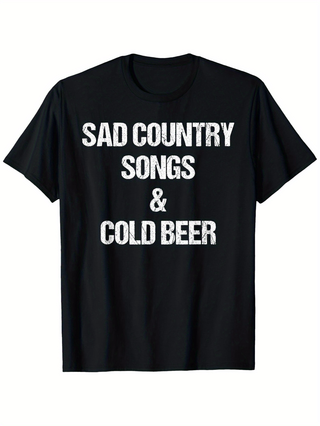 Men's Graphic T-Shirt Sad Country Songs Cold Beer Summer Black T Shirt Graphic Print