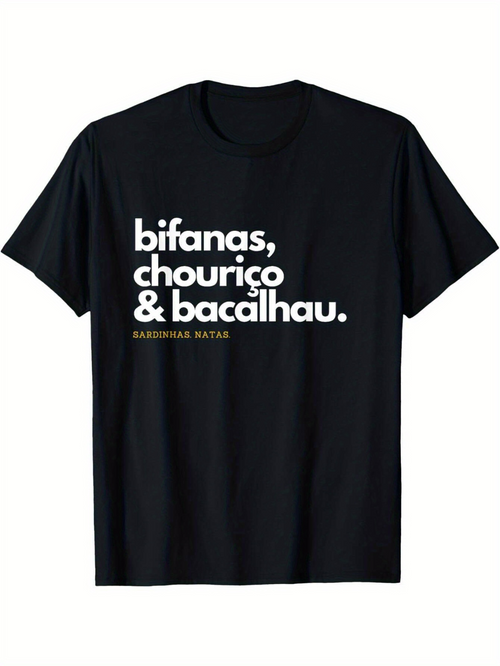 Men's Graphic T-Shirt Bifanas Chourico Bacalhau print