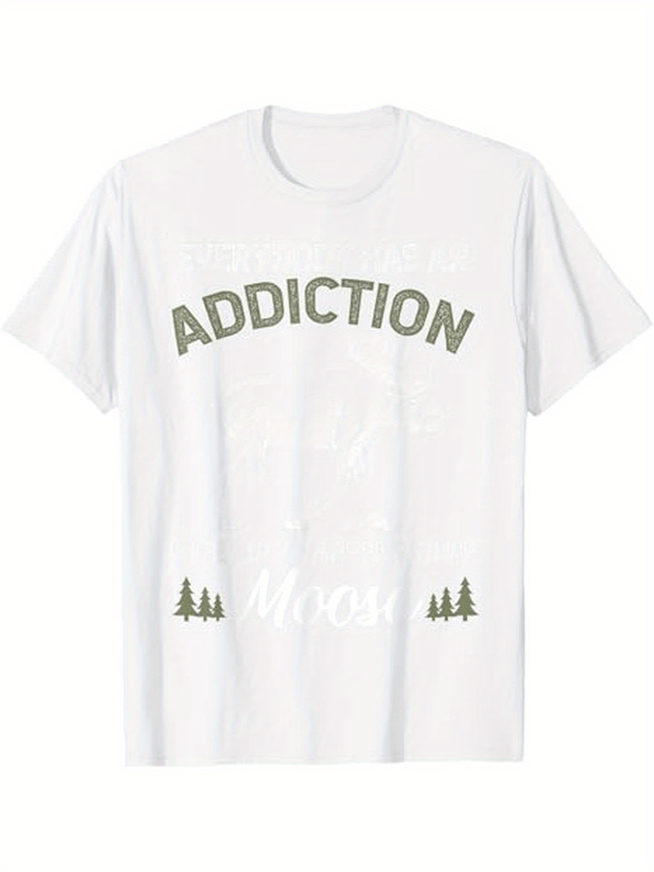 Men's Graphic T-Shirt Addiction Minimalist Evergreen Trees With Subtle Mountain Landscape