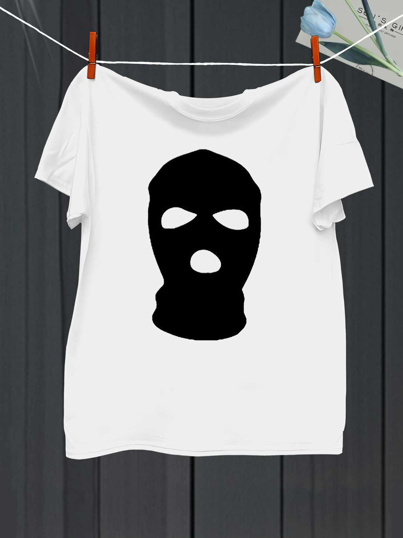 Men's Graphic T-Shirt Simple Bold Graphic Of Black Mask Design Balaclava