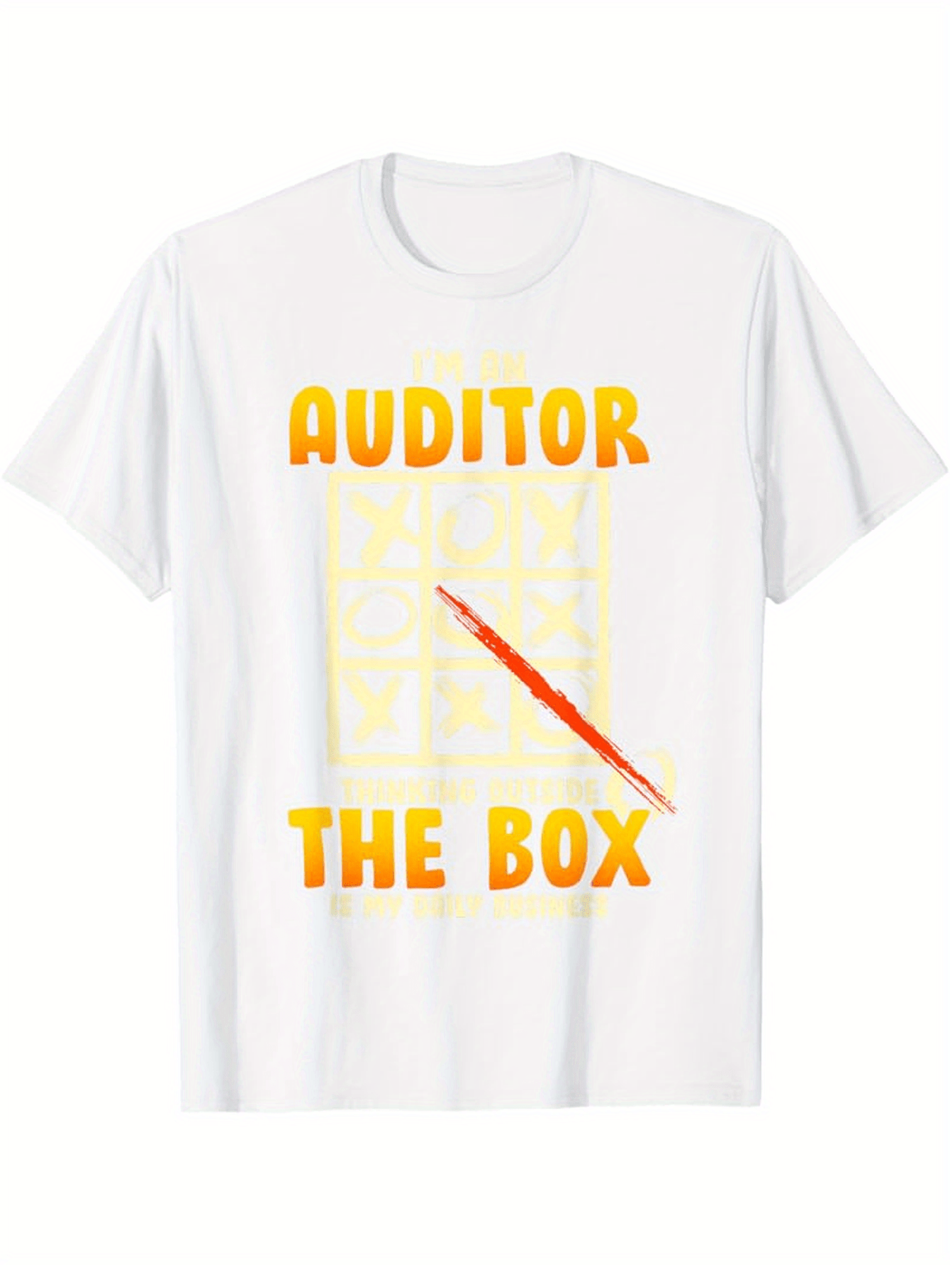 Men's Graphic T-Shirt Auditor The Box With Artistic Yellow Red Graphic