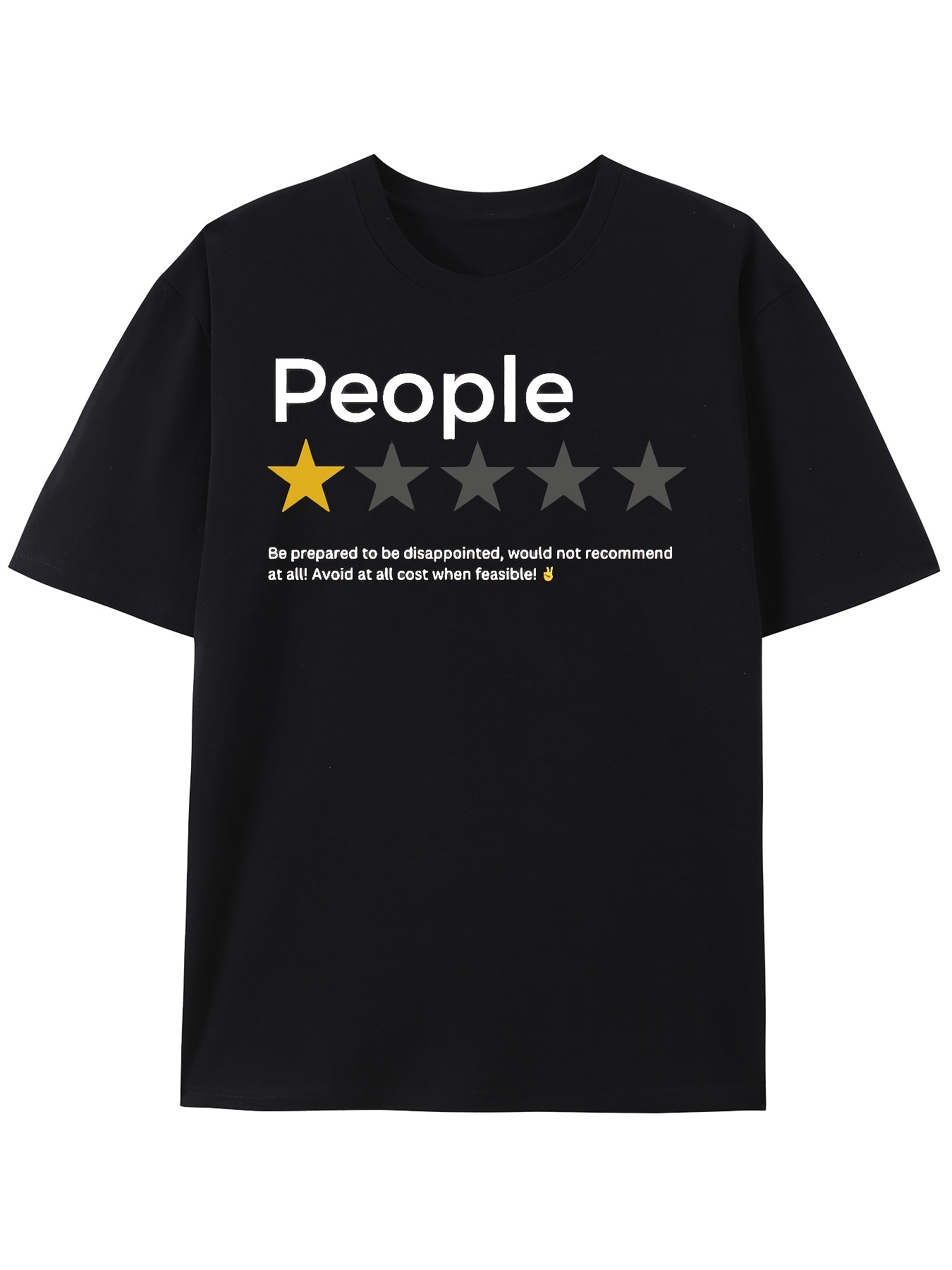 Men's Graphic T-Shirt People One Star Review With Minimalist Typography Graphic T Shirt