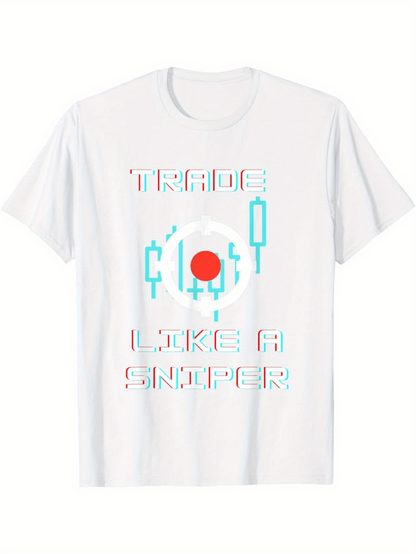 Men's Graphic T-Shirt Trade Like A Sniper With Target Candlesticks Graphic