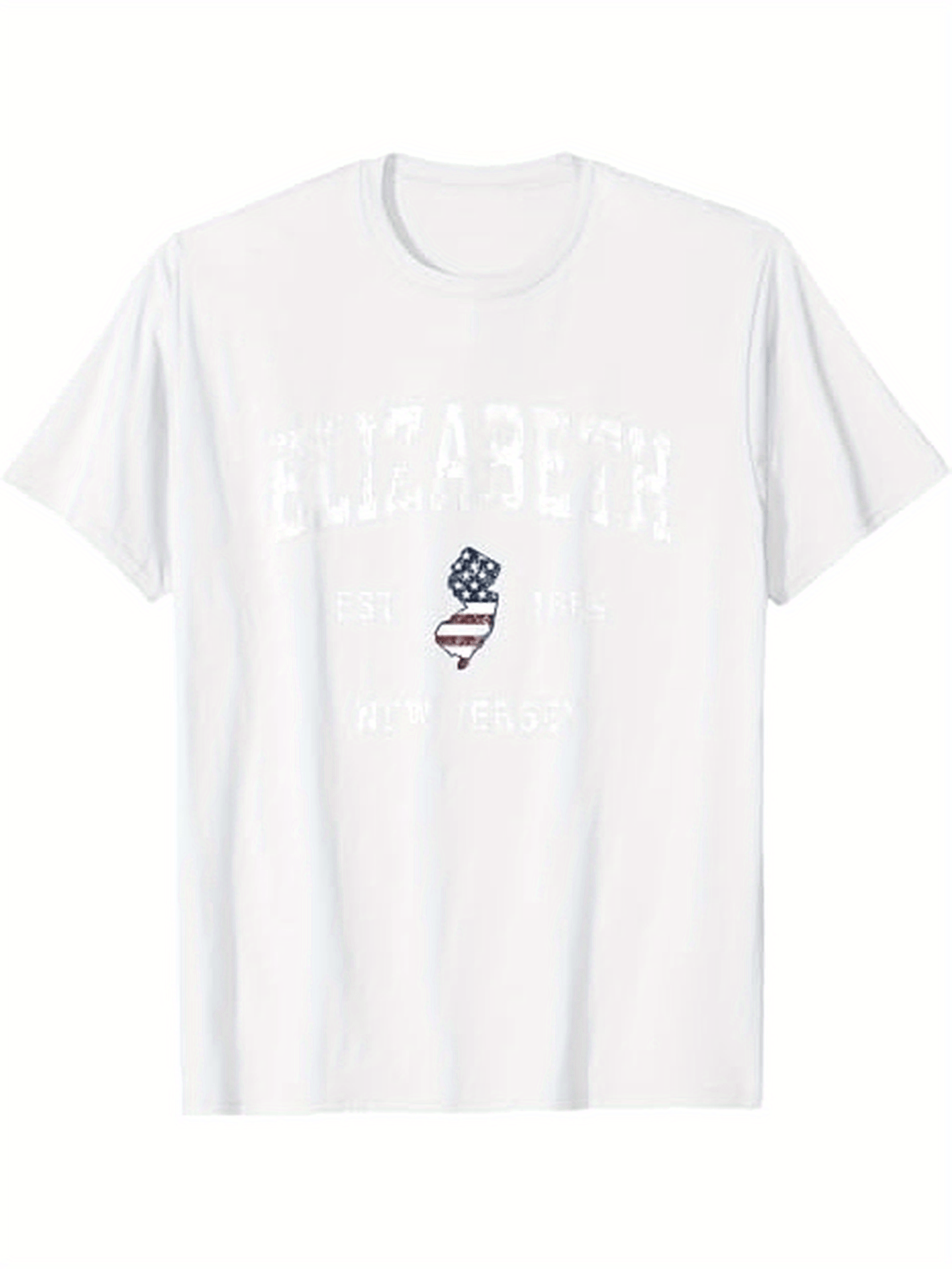 Men's Graphic T-Shirt American Flag Heart Shaped Patch In A Minimal White Shirt Design