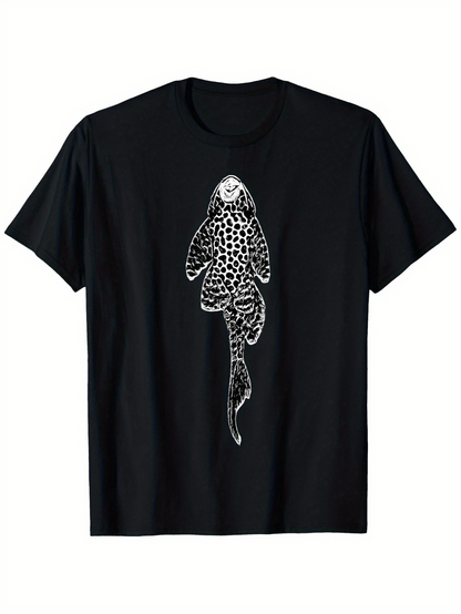Men's Graphic T-Shirt Black Spotted Underwater Ocean Pattern Featuring Graceful Whale Shark
