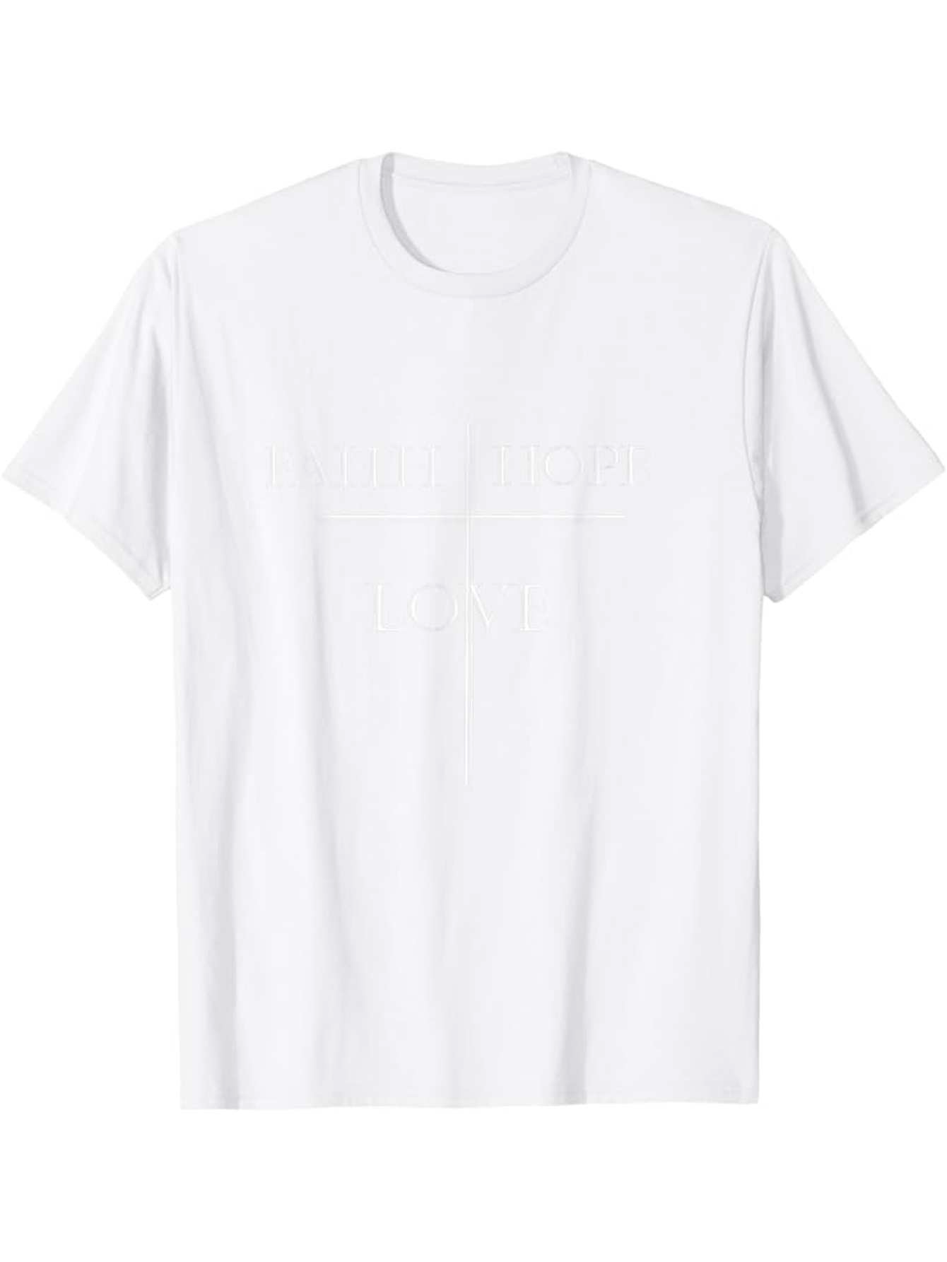 Men's Graphic T-Shirt Jesus cross and verse design (Faith Hope Love)