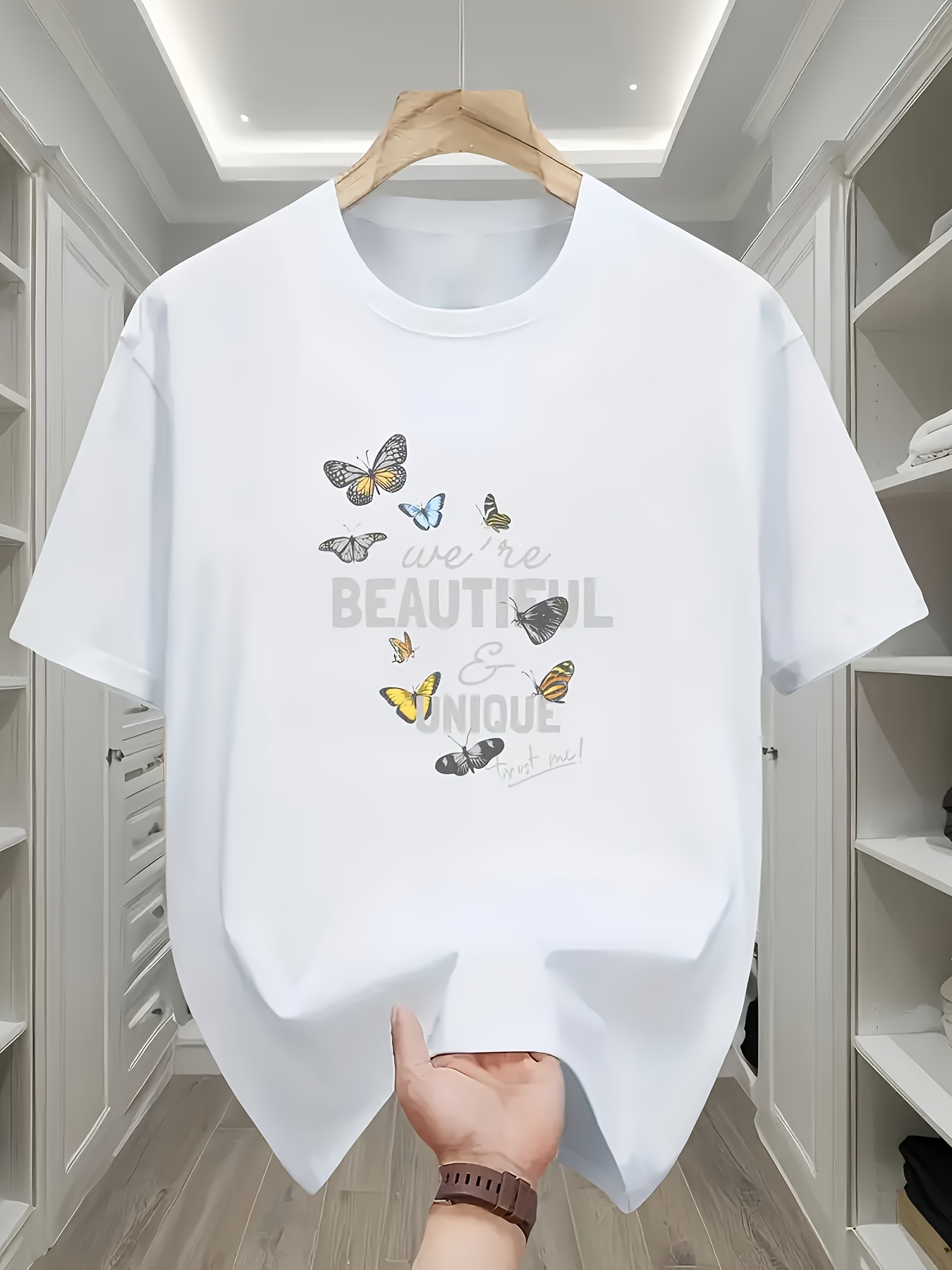 Men's Graphic T-Shirt Beautiful Mood With Gentle Butterflies Dancing In The Soft Breeze