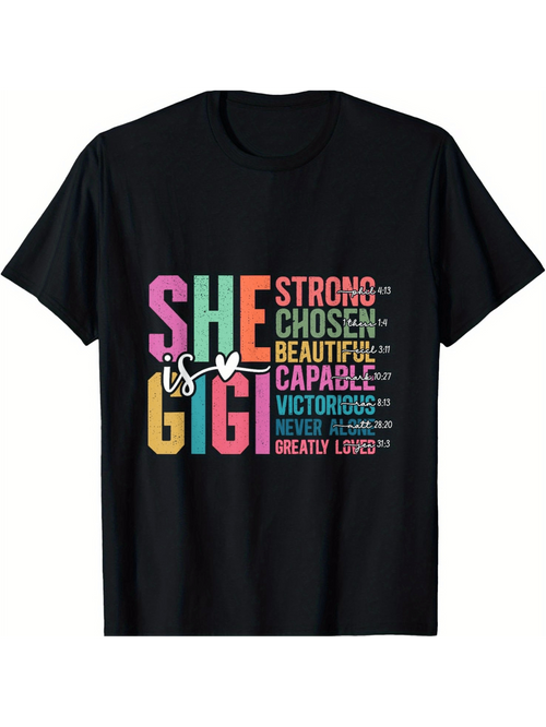 Men's Graphic T-Shirt She Gigi Colorful Encouraging Words With Heart Among Bold Text