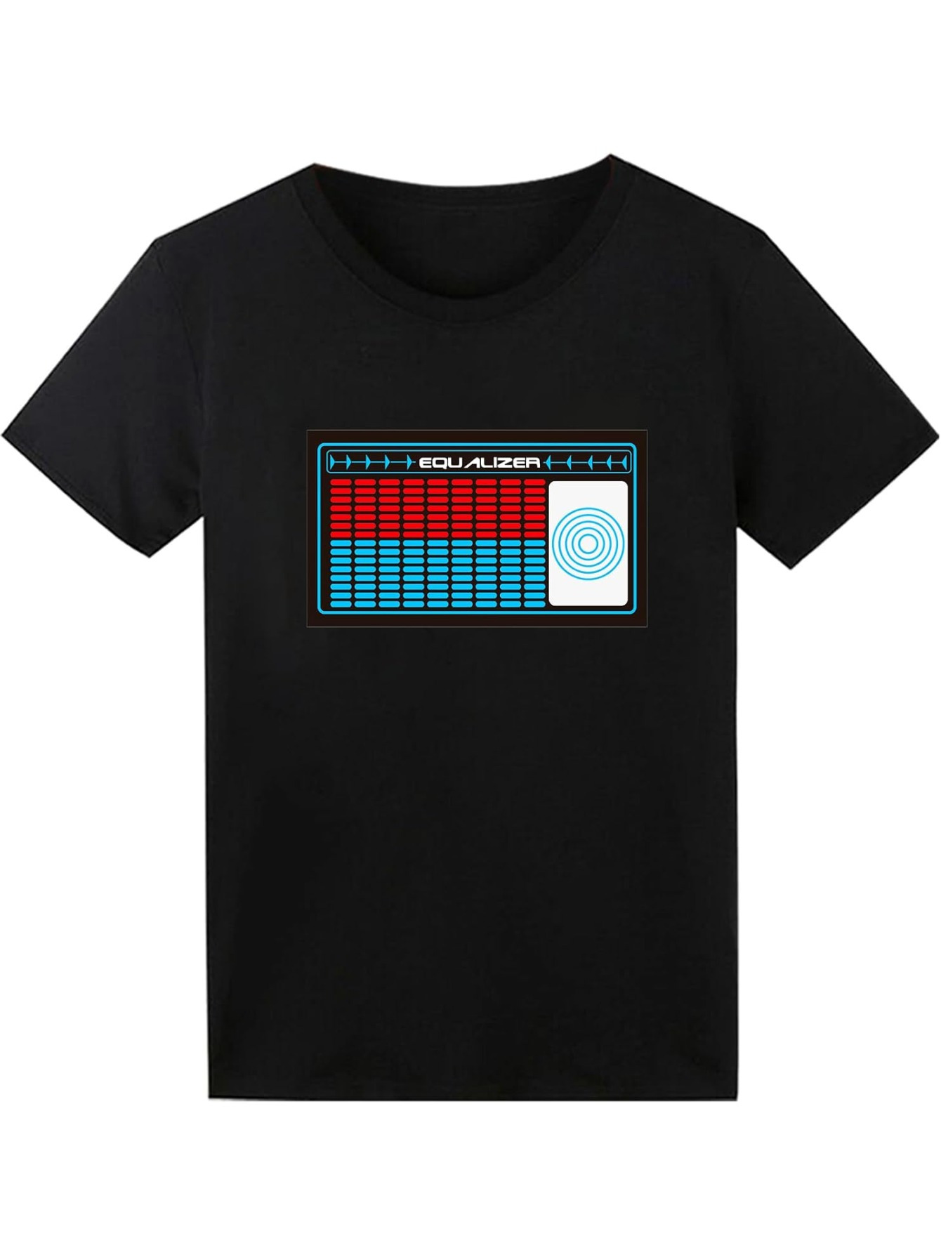 Men's Graphic T-Shirt Classic Retro Grid With Vibrant Blue Red Sound Mixer