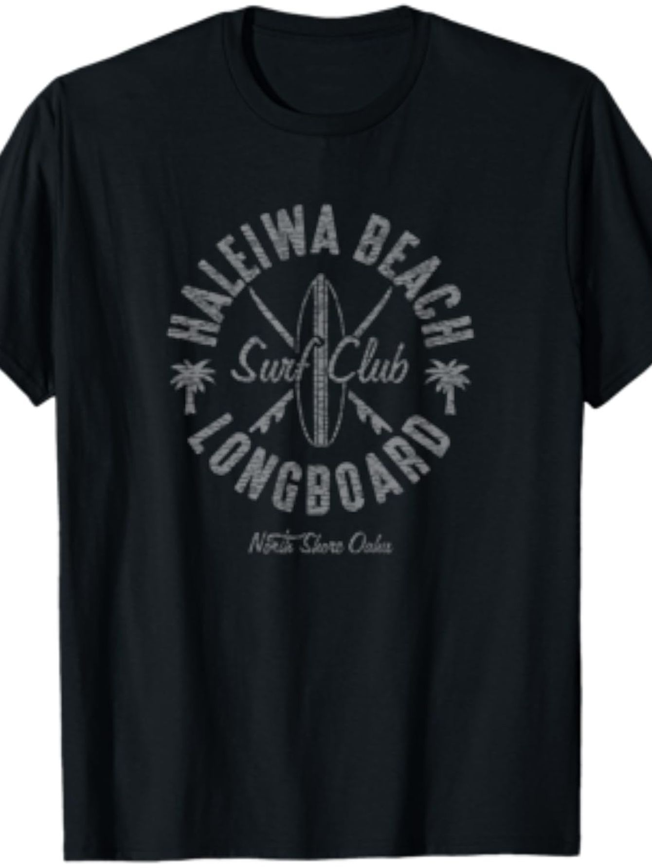 Men's Graphic T-Shirt Surf Club With Palm Trees And Vintage Style Surfboard