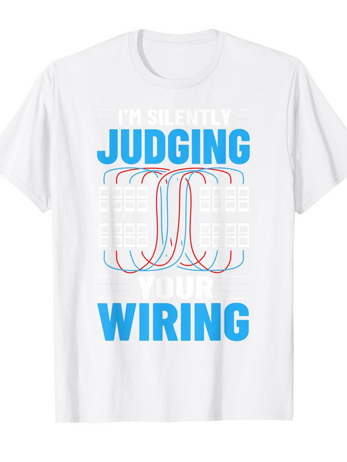 Men's Graphic T-Shirt Im Only Judging Wiring With Colorful Loops And Simple Lines