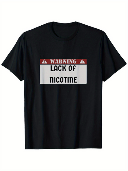 Men's Graphic T-Shirt Warning Red Panel With Bold Black Text And Rectangular Sign T Shirt