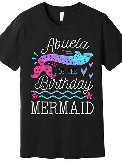 Men's Graphic T-Shirt Of The Birthday Mermaid With Colorful Decorative Mermaid Tail Graphic