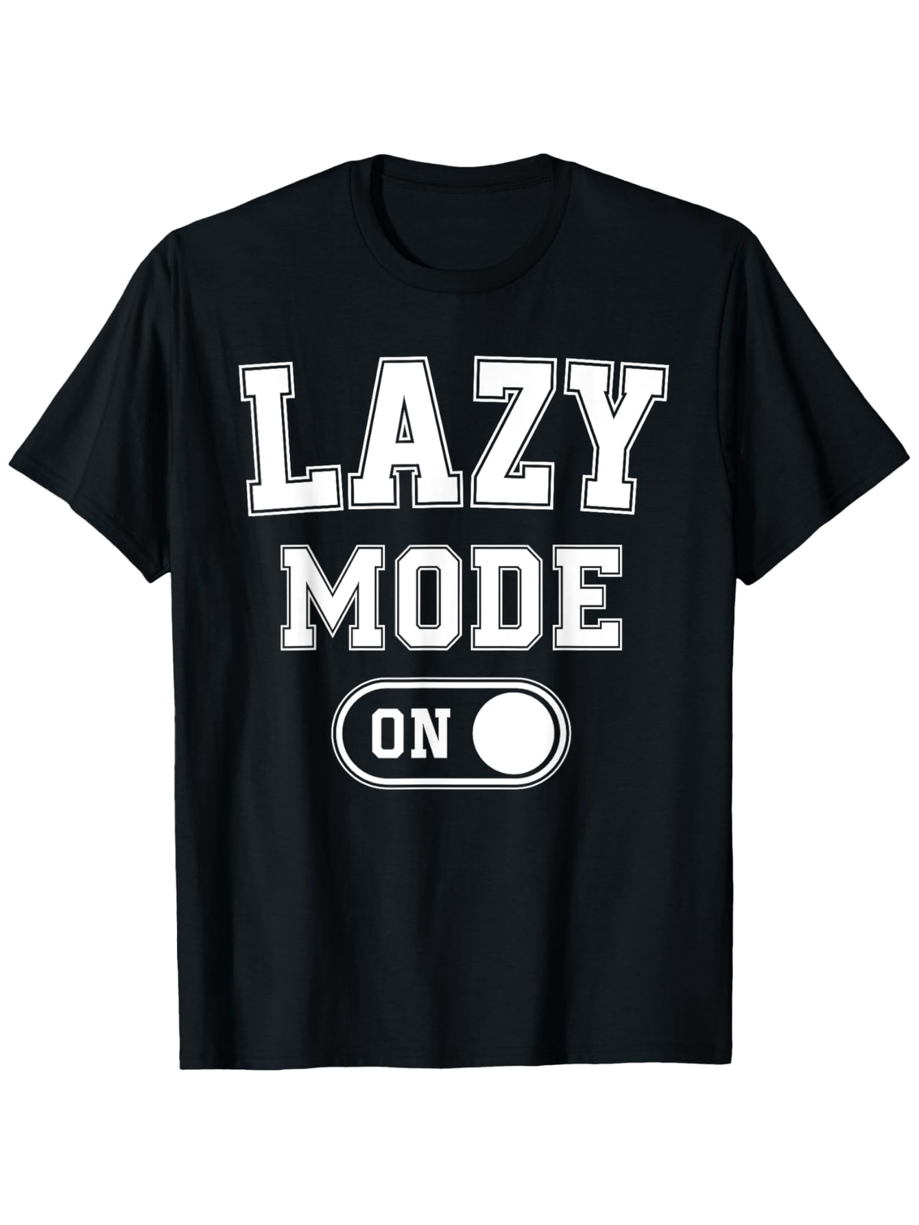 Men's Graphic T-Shirt Lazy Mode On Bold Letters With Switch Graphic Statement