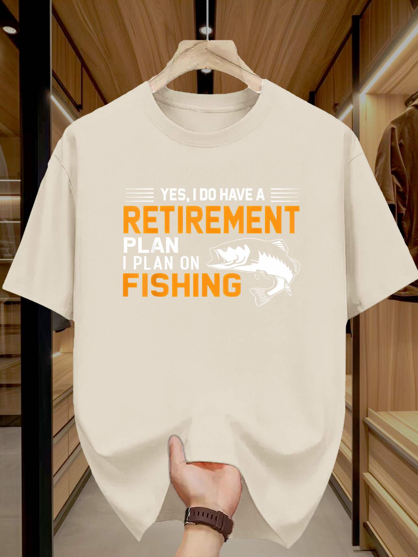 Men's Graphic T-Shirt Yes I Do Have A Retirement Plan I Plan On Fishing With Jumping Fish Graphic