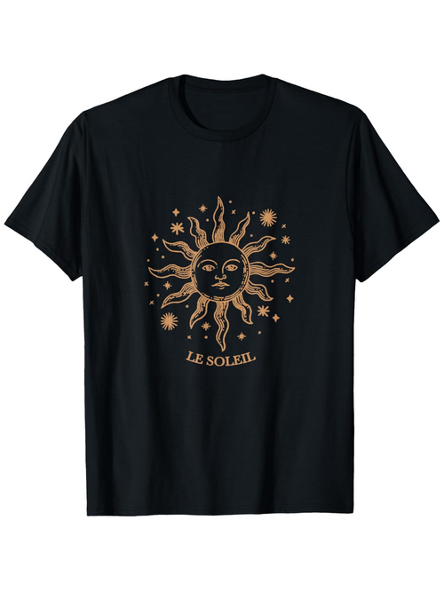 Men's Graphic T-Shirt Le Soleil Majestic Golden Rays Surrounded By Celestial Star Sun