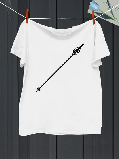 Men's Graphic T-Shirt Monochrome Minimalist Design With Stylish Arrow Silhouette Centered On Shirt Arrow