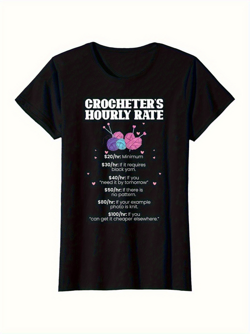 Men's Graphic T-Shirt Crocheters Hourly Rate Pink Yarn Balls With Whimsical Playful Stars Design