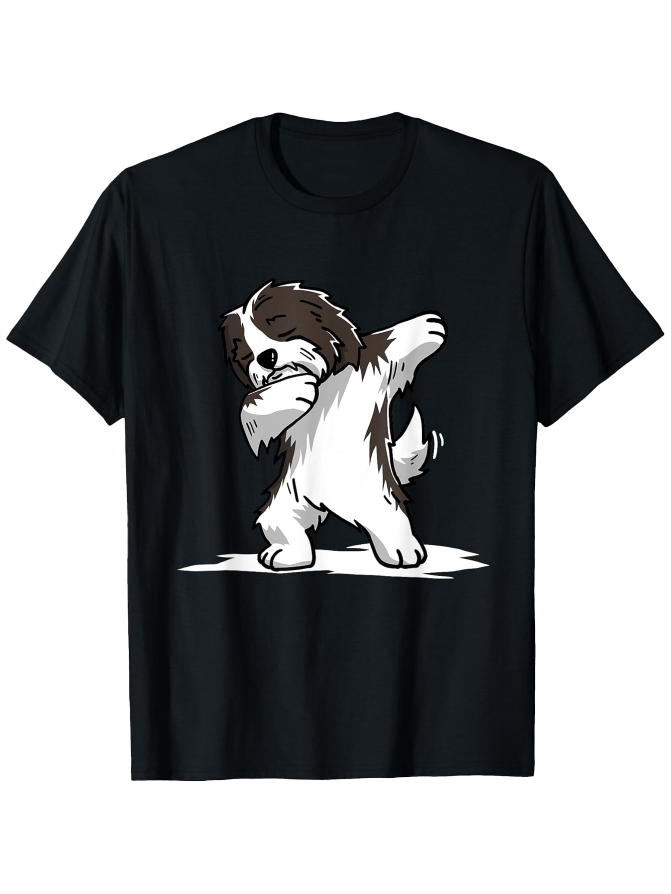 Men's Graphic T-Shirt Dancing Shaggy Dog In Cartoon Style With Playful Pose