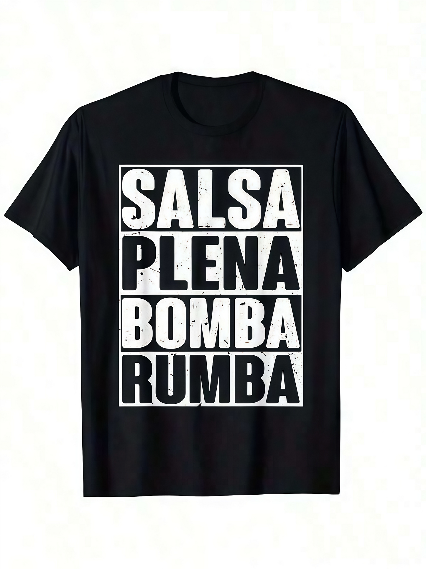 Men's Graphic T-Shirt Salsa Plena Bomba Rumba Bold White Block Letters Iconic Dance T Shirt