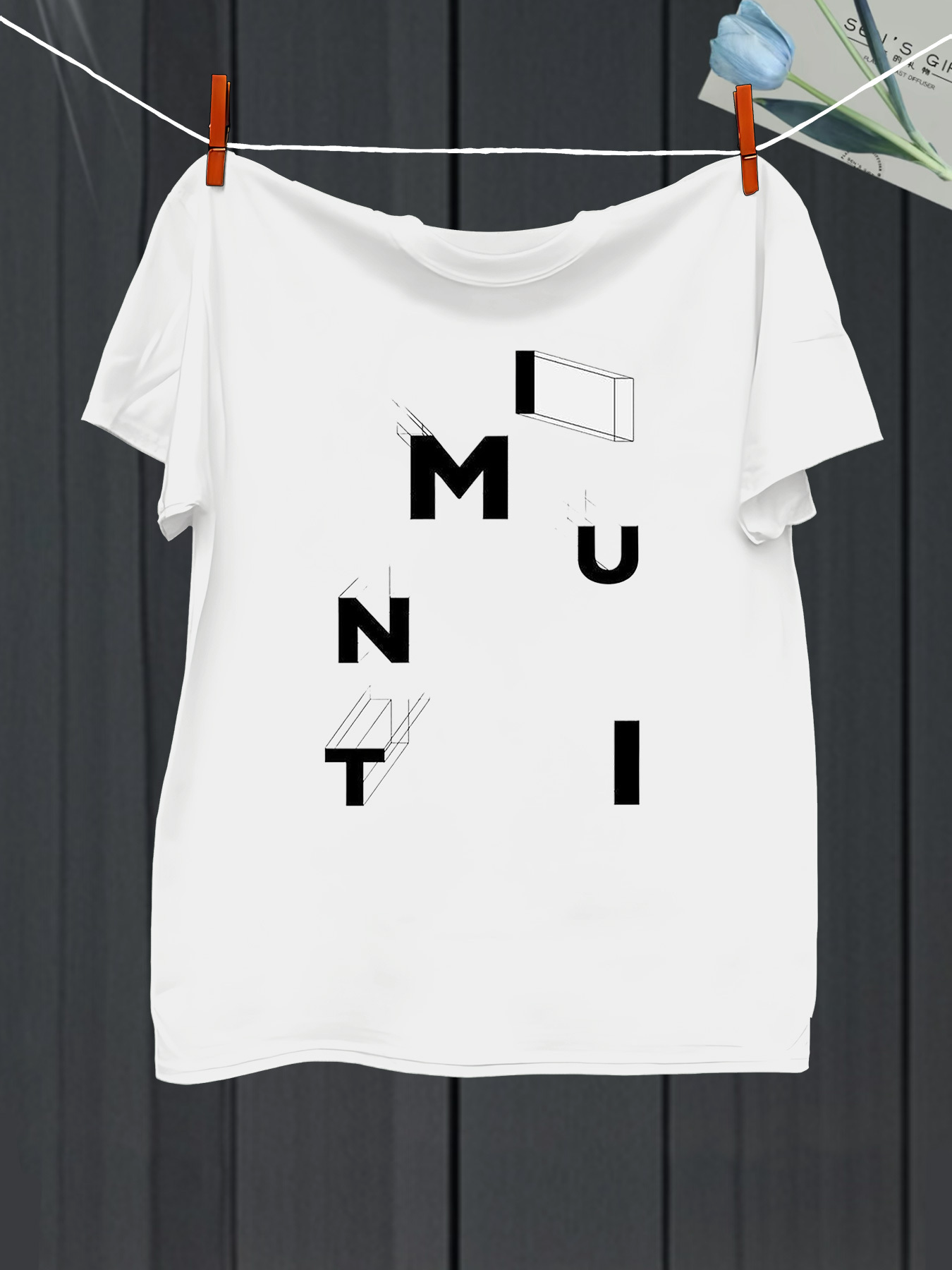 Men's Graphic T-Shirt Abstract Modern Letters With Geometric Line Accents Typography Design