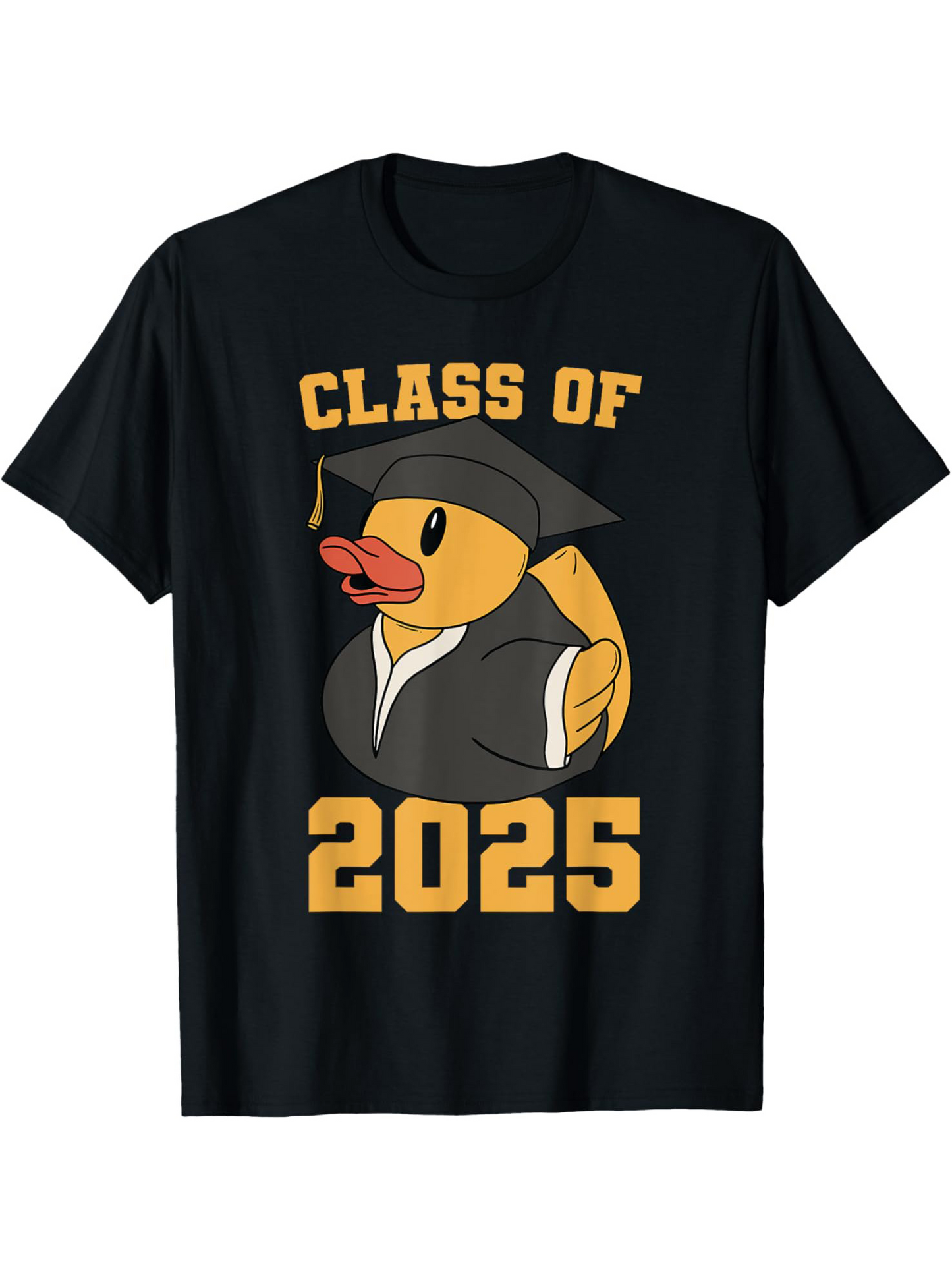 Men's Graphic T-Shirt Class Of 2025 Graduation Robe Duck With Yellow Beak And Black Hat