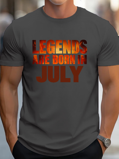 Men's Graphic T-Shirt Legends Are Born In July Classic Textured Print T Shirt