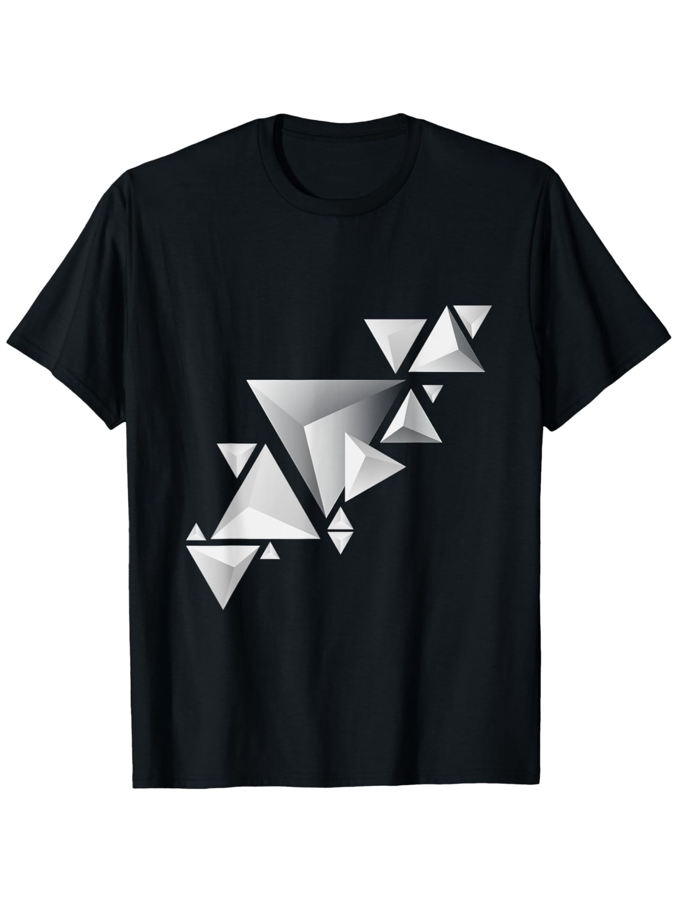 Men's Graphic T-Shirt Geometric Abstract Metallic Style Triangles In Sliced Composition