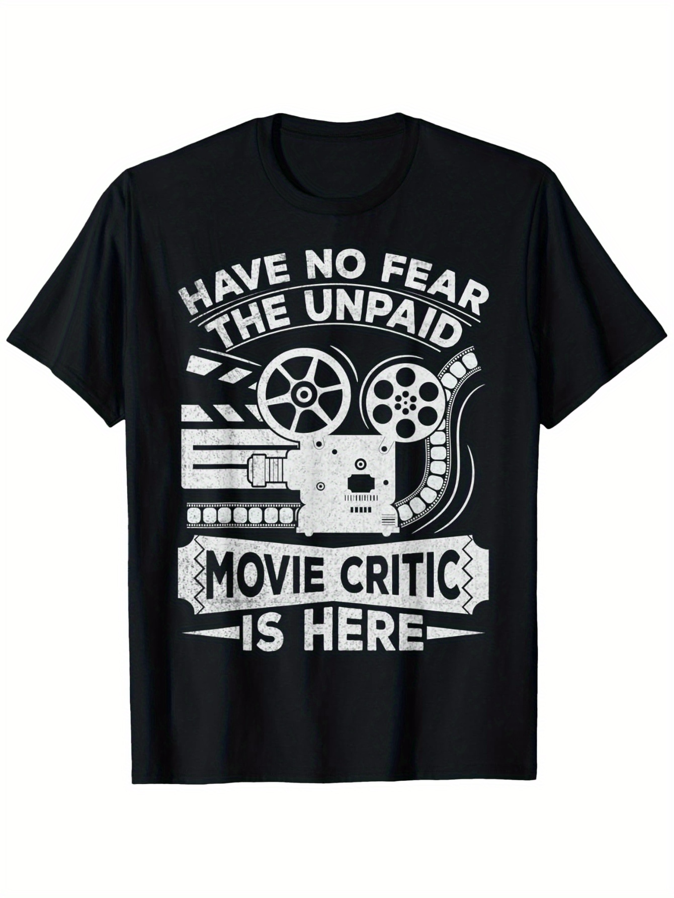 Men's Graphic T-Shirt Have No Fear Vintage Film Projector With Reel Tape Movie Critic