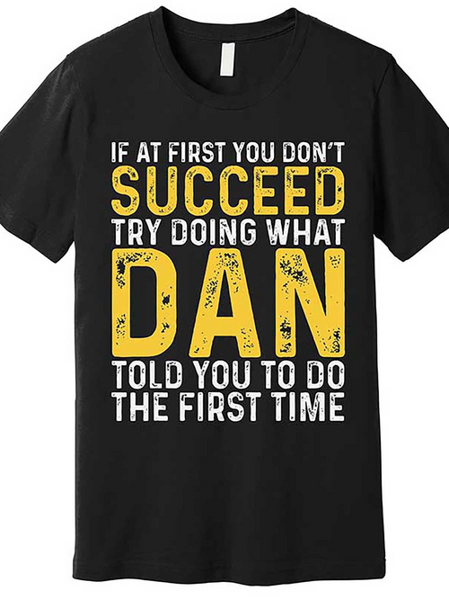 Men's Graphic T-Shirt Succeed Bold Lettering With Motivational Message On A Black T Shirt