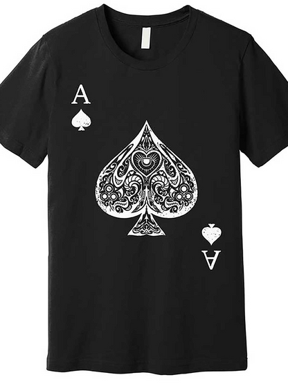 Men's Graphic T-Shirt Ace Spade Card Graphic Surrounded By Elegant Ornamental Patterns Shirt