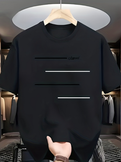 Men's Graphic T-Shirt Minimalist Lines Modern Urban Streetwear T Shirt Design