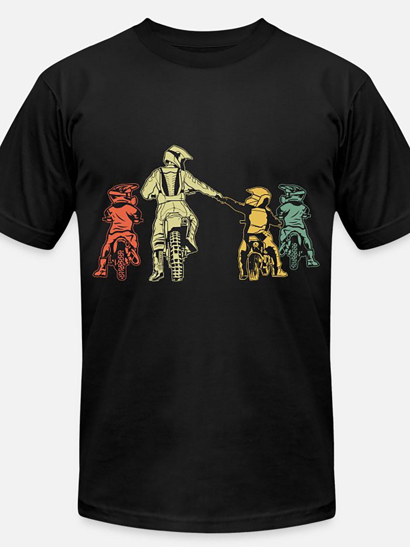 Men's Graphic T-Shirt Colorful Dinosaur Riders Competing On Motorcycles Under Black Sky