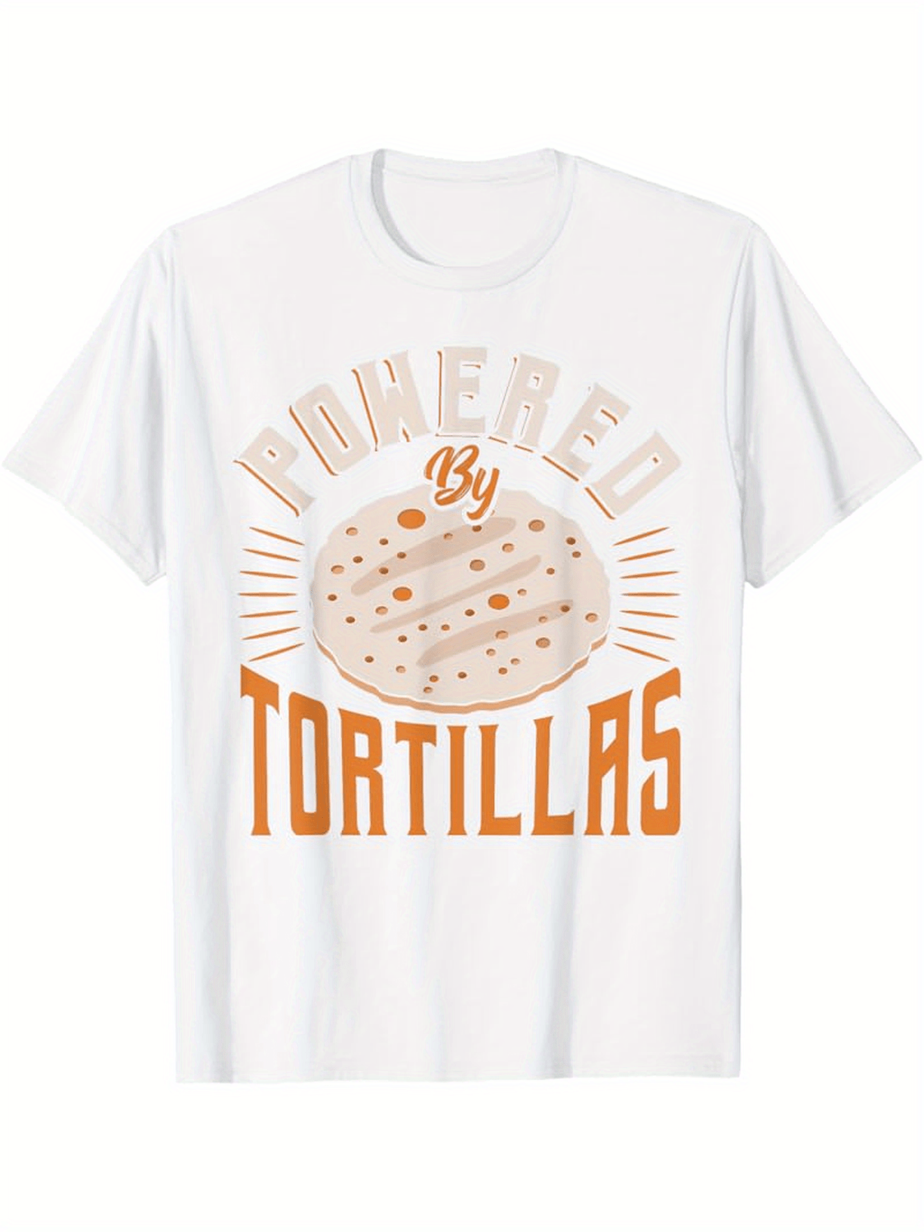 Men's Graphic T-Shirt Powered By Tortillas Sunburst With Warm Golden Shadows Tortilla