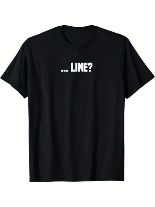 Men's Graphic T-Shirt ... Line Question Text Minimal Black Shirt