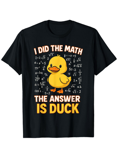 Men's Graphic T-Shirt I Did The Math With Formulas Featuring Cute Yellow Duck