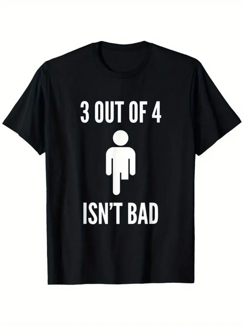 Men's Graphic T-Shirt Three Out Of Four Bold Statement With Minimalist Symbol Person